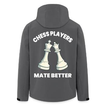 Schach Spieler Mate Besser Brettspiel - Recycelte Männer Softshell-Jacke von Stanley/Stella - Anthrazit - Hinten - AI Model Male 185 light (185cm)