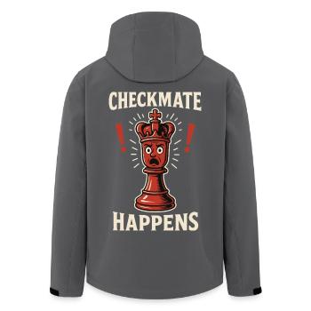 Schachmatt Happens Schachspieler Brettspiel - Recycelte Männer Softshell-Jacke von Stanley/Stella - Anthrazit - Hinten - AI Model Male 185 light (185cm)