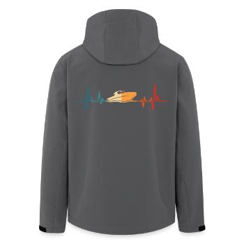 Motorboot Herzschlag Boot Kapitän - Recycelte Männer Softshell-Jacke von Stanley/Stella - Anthrazit - Hinten - AI Model Male 185 light (185cm)
