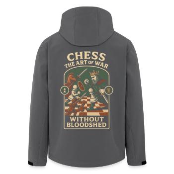 Schach Die Kunst Des Krieges Ohne Blutvergießen - Recycelte Männer Softshell-Jacke von Stanley/Stella - Anthrazit - Hinten - AI Model Male 185 light (185cm)