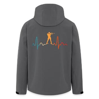 Biathlon Biathlet Herzschlag Schießstand Ski - Recycelte Männer Softshell-Jacke von Stanley/Stella - Anthrazit - Hinten - AI Model Male 185 light (185cm)