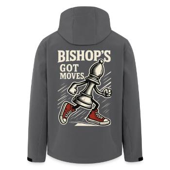Bishop's Got Moves Schachspieler Brettspiel - Recycelte Männer Softshell-Jacke von Stanley/Stella - Anthrazit - Hinten - AI Model Male 185 light (185cm)