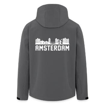 Amsterdam Skyline - Recycelte Männer Softshell-Jacke von Stanley/Stella - Anthrazit - Hinten - AI Model Male 185 light (185cm)