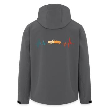 Pick-up Herzschlag Pick up 4x4 - Recycelte Männer Softshell-Jacke von Stanley/Stella - Anthrazit - Hinten - AI Model Male 185 light (185cm)