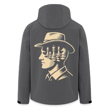 Schachspieler Geist Brettspiel Männer Frauen - Recycelte Männer Softshell-Jacke von Stanley/Stella - Anthrazit - Hinten - AI Model Male 185 light (185cm)