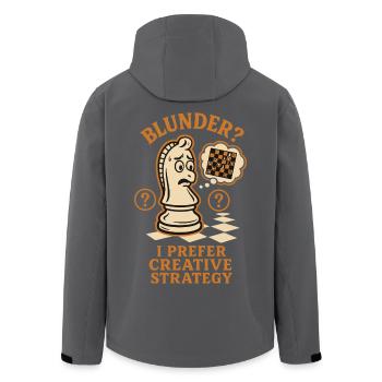 Blunder Kreative Strategie Schachspieler - Recycelte Männer Softshell-Jacke von Stanley/Stella - Anthrazit - Hinten - AI Model Male 185 light (185cm)