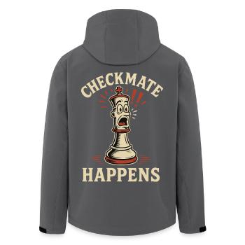 Checkmate Happens Schachspieler-enthusiasten Brett - Recycelte Männer Softshell-Jacke von Stanley/Stella - Anthrazit - Hinten - AI Model Male 185 light (185cm)