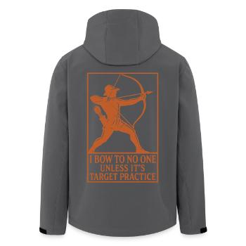 I Bow To No One Unless It's Target Practice - Recycelte Männer Softshell-Jacke von Stanley/Stella - Anthrazit - Hinten - AI Model Male 185 light (185cm)