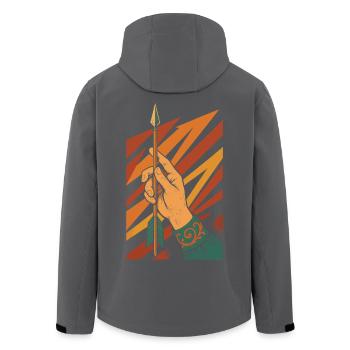 Bogenschießen Bogenschütze Ziel Hand Hält Pfeil - Recycelte Männer Softshell-Jacke von Stanley/Stella - Anthrazit - Hinten - AI Model Male 185 light (185cm)