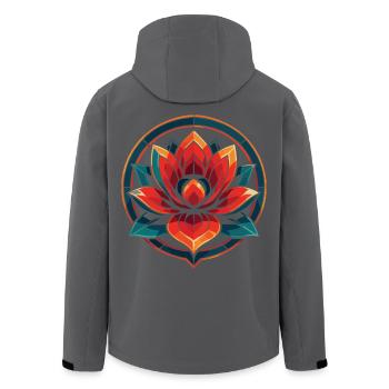 Lotusblume Achtsamkeit Affirmation - Recycelte Männer Softshell-Jacke von Stanley/Stella - Anthrazit - Hinten - AI Model Male 185 light (185cm)