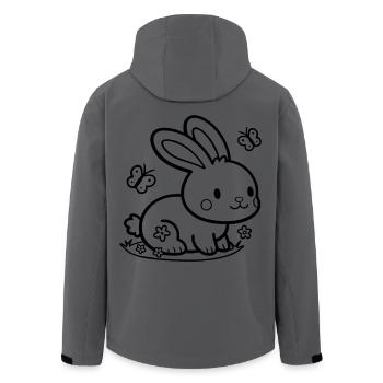 Niedlicher Hase Häschen - Recycelte Männer Softshell-Jacke von Stanley/Stella - Anthrazit - Hinten - AI Model Male 185 light (185cm)