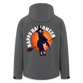 Happy Halloween Gruselige Lady Hexerei Besenstiel - Recycelte Männer Softshell-Jacke von Stanley/Stella - Anthrazit - Hinten - AI Model Male 185 light (185cm)