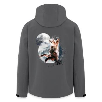 Fuchs im Mondschein - Recycelte Männer Softshell-Jacke von Stanley/Stella - Anthrazit - Hinten - AI Model Male 185 light (185cm)