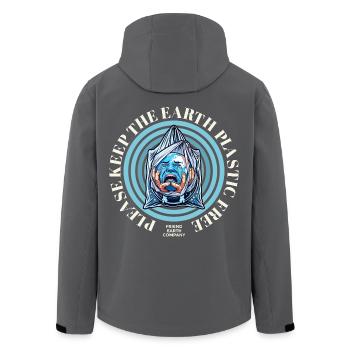 Plastikfreie Erde - Recycelte Männer Softshell-Jacke von Stanley/Stella - Anthrazit - Hinten - AI Model Male 185 light (185cm)
