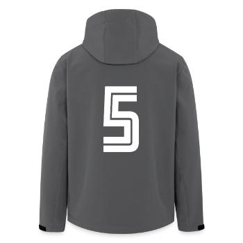 Trikotnummer 6 – Geschenk zum 6. Jubiläum - Recycelte Männer Softshell-Jacke von Stanley/Stella - Anthrazit - Hinten - AI Model Male 185 light (185cm)