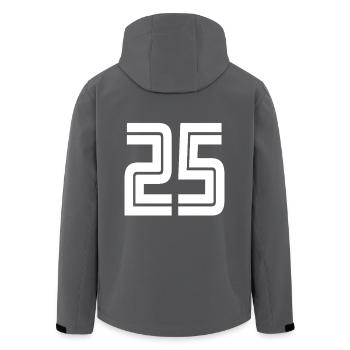 Trikotnummer 25 – Geschenk zum 25-jährigen Jubiläum - Recycelte Männer Softshell-Jacke von Stanley/Stella - Anthrazit - Hinten - AI Model Male 185 light (185cm)