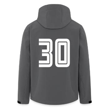Trikotnummer 30 – Geschenk zum 30-jährigen Jubiläum - Recycelte Männer Softshell-Jacke von Stanley/Stella - Anthrazit - Hinten - AI Model Male 185 light (185cm)
