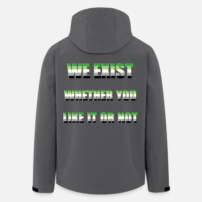 We Exist - Aromantic Flag - Men’s Recycled Softshell Jacket by Stanley/Stella - anthracite
