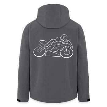 Motorrad Speed - Recycelte Männer Softshell-Jacke von Stanley/Stella - Anthrazit - Hinten - AI Model Male 185 light (185cm)