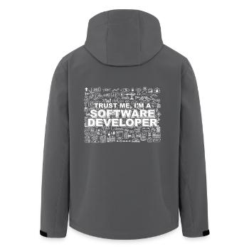 Trust me, I'm a software developer - Recycelte Männer Softshell-Jacke von Stanley/Stella - Anthrazit - Hinten - AI Model Male 185 light (185cm)