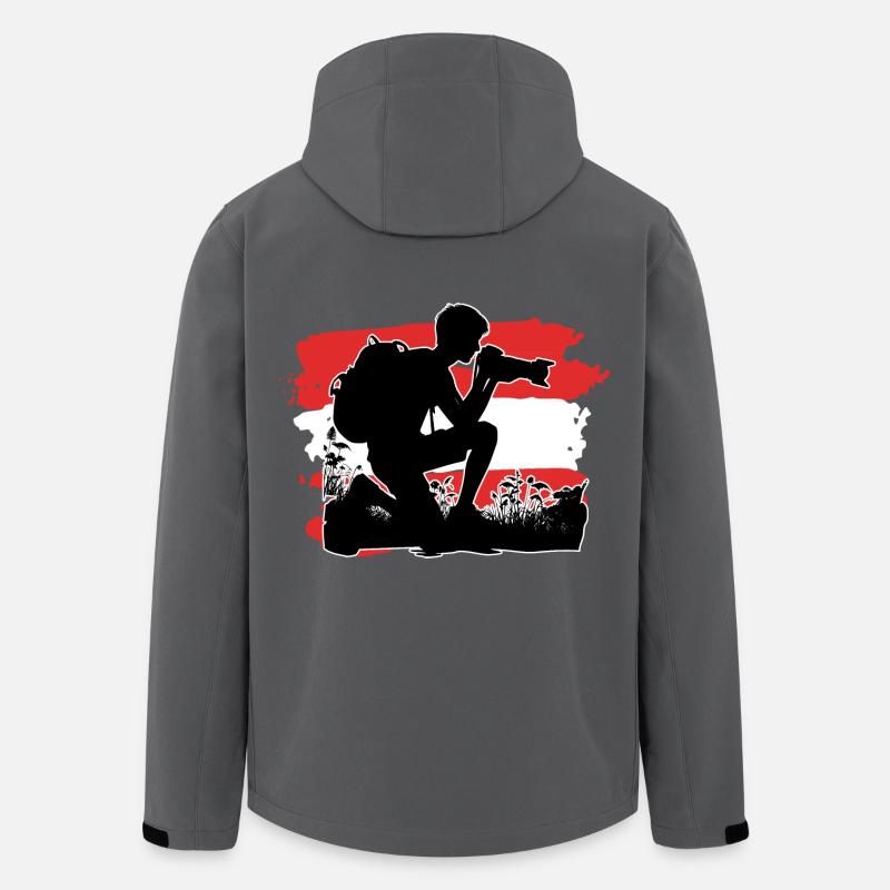 Photographe drapeau de l’Autriche - Veste softshell homme en polyester recyclé Stanley/Stella - charbon
