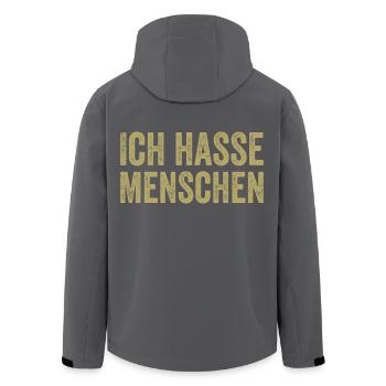 Ich hasse Menschen - Recycelte Männer Softshell-Jacke von Stanley/Stella - Anthrazit - Hinten - AI Model Male 185 light (185cm)