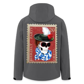 Briefmarke skull bierzelt party gretl - Recycelte Männer Softshell-Jacke von Stanley/Stella - Anthrazit - Hinten - AI Model Male 185 light (185cm)