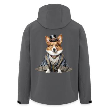Aristokrat Corgi - Recycelte Männer Softshell-Jacke von Stanley/Stella - Anthrazit - Hinten - AI Model Male 185 light (185cm)