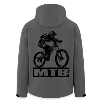 MTB - Men’s Recycled Softshell Jacket by Stanley/Stella - anthracite - Back - AI Model Male 185 light (185cm)