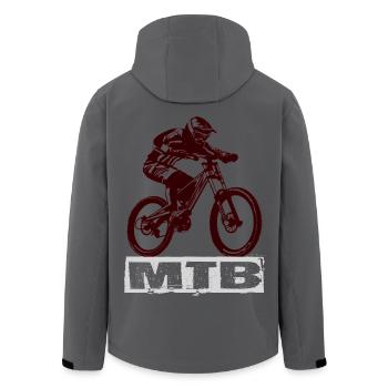 MTB - Men’s Recycled Softshell Jacket by Stanley/Stella - anthracite - Back - AI Model Male 185 light (185cm)