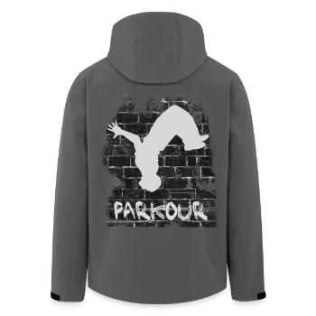 Parkour - Recycelte Männer Softshell-Jacke von Stanley/Stella - Anthrazit - Hinten - AI Model Male 185 light (185cm)