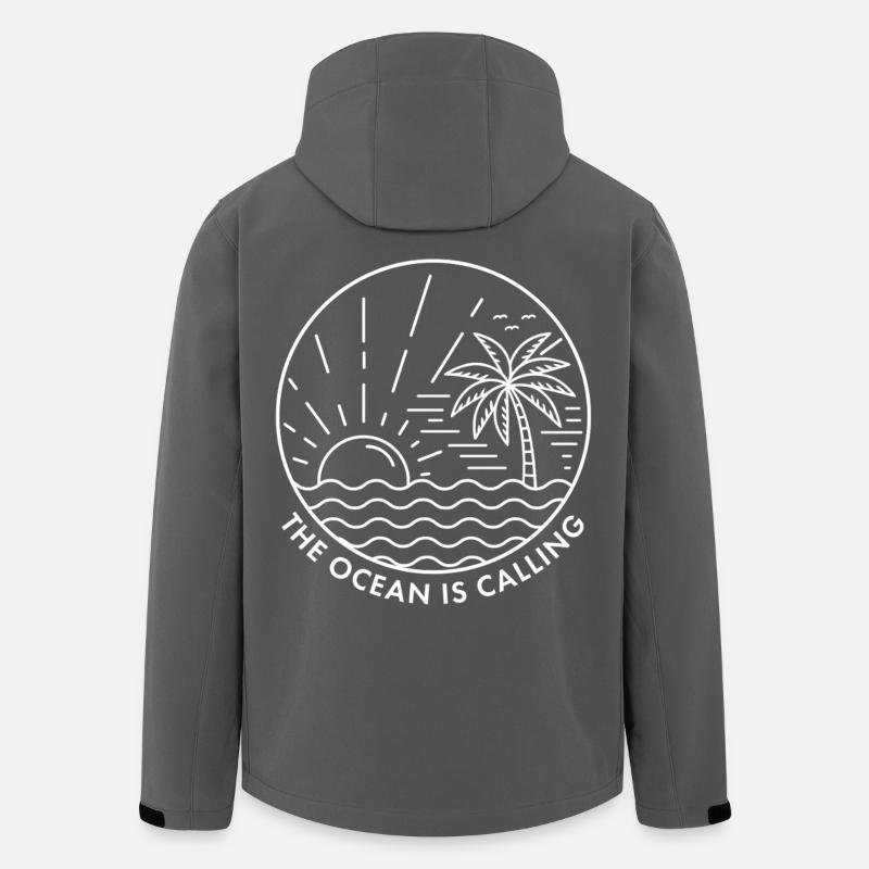 The Ocean is Calling - Men’s Recycled Softshell Jacket by Stanley/Stella - anthracite