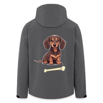 Dackel Hund Hunde Haustier Kinder Kind - Recycelte Männer Softshell-Jacke von Stanley/Stella - Anthrazit - Hinten - AI Model Male 185 light (185cm)