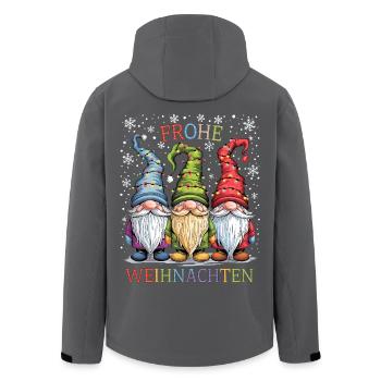 Gnom Gnome Frohe Weihnachten Wichtel niedlich - Recycelte Männer Softshell-Jacke von Stanley/Stella - Anthrazit - Hinten - AI Model Male 185 light (185cm)