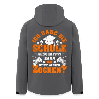 Abitur Abschluss Grundschule Realschule Geschenk - Recycelte Männer Softshell-Jacke von Stanley/Stella - Anthrazit - Hinten - AI Model Male 185 light (185cm)