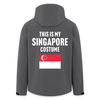 Das ist mein Singapur Kostüm - Recycelte Männer Softshell-Jacke von Stanley/Stella - Anthrazit - Hinten - AI Model Male 185 light (185cm)