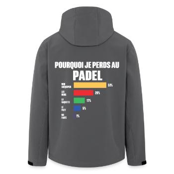 Padel Trikot Ich kann nicht Ich habe Padel - Recycelte Männer Softshell-Jacke von Stanley/Stella - Anthrazit - Hinten - AI Model Male 185 light (185cm)