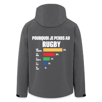 Rugby Trikot Ich kann nicht Ich habe Rugby - Recycelte Männer Softshell-Jacke von Stanley/Stella - Anthrazit - Hinten - AI Model Male 185 light (185cm)