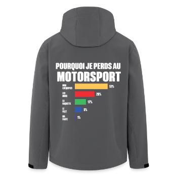 Warum ich im Motorsport verliere - Recycelte Männer Softshell-Jacke von Stanley/Stella - Anthrazit - Hinten - AI Model Male 185 light (185cm)