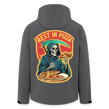 Ruhe in der Pizza - Recycelte Männer Softshell-Jacke von Stanley/Stella - Anthrazit - Hinten - AI Model Male 185 light (185cm)