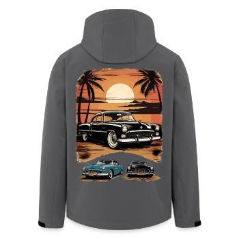 Classic Cars 1950 - Recycelte Männer Softshell-Jacke von Stanley/Stella - Anthrazit - Hinten - AI Model Male 185 light (185cm)