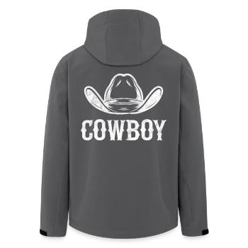 Cowboy - Recycelte Männer Softshell-Jacke von Stanley/Stella - Anthrazit - Hinten - AI Model Male 185 light (185cm)