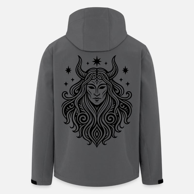 Rauhnächte Perchtenmaske Pagan Symbol - Recycelte Männer Softshell-Jacke von Stanley/Stella - Anthrazit