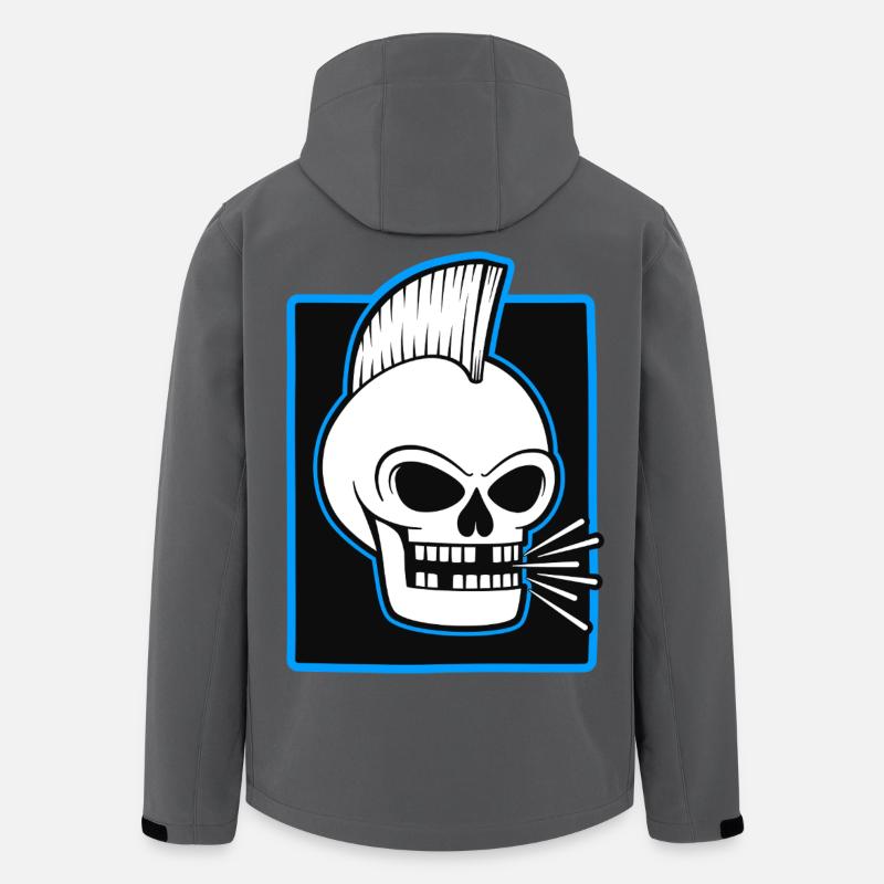 Skull Mohawk Punk Graphic - Men’s Recycled Softshell Jacket by Stanley/Stella - anthracite
