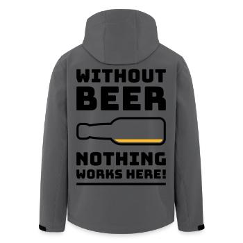 Ohne Bier funktioniert hier nichts! (Trinkt POS 2C) - Recycelte Männer Softshell-Jacke von Stanley/Stella - Anthrazit - Hinten - AI Model Male 185 light (185cm)