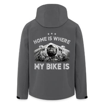 Home is Where My Bike Is - Cooles Biker Shirt - Recycelte Männer Softshell-Jacke von Stanley/Stella - Anthrazit - Hinten - AI Model Male 185 light (185cm)