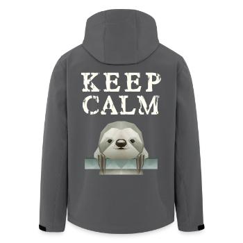 Keep Calm Faultier - Recycelte Männer Softshell-Jacke von Stanley/Stella - Anthrazit - Hinten - AI Model Male 185 light (185cm)