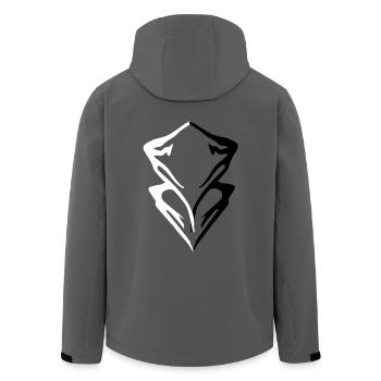 Gipfel-Berg-Logo - Recycelte Männer Softshell-Jacke von Stanley/Stella - Anthrazit - Hinten - AI Model Male 185 light (185cm)