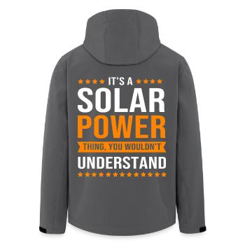 Erneuerbare Energien Solarzellen Photovoltaik - Recycelte Männer Softshell-Jacke von Stanley/Stella - Anthrazit - Hinten - AI Model Male 185 light (185cm)