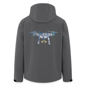 Drone Drohne - Recycelte Männer Softshell-Jacke von Stanley/Stella - Anthrazit - Hinten - AI Model Male 185 light (185cm)